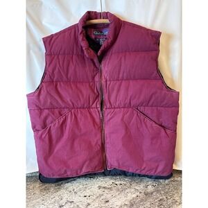 Vintage Gant Feather Down Chunky Maroon Mens Vest Size L